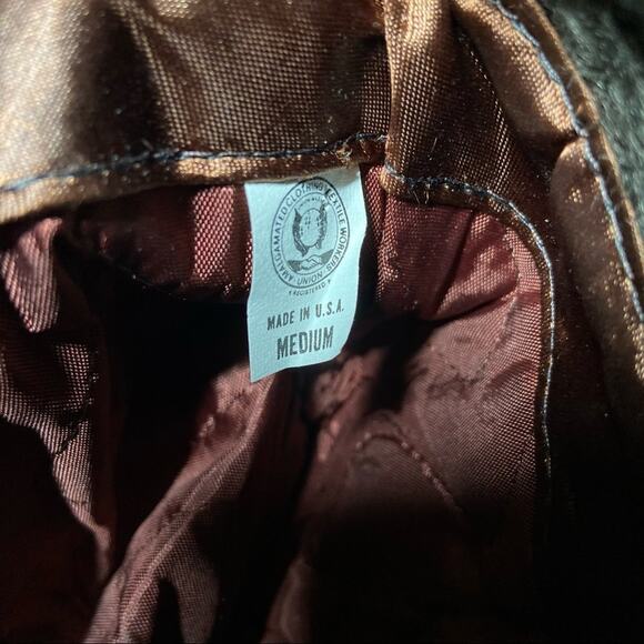 Vintage fur hat braided feather accent made in the USA size medium brown red - Picture 2 of 4